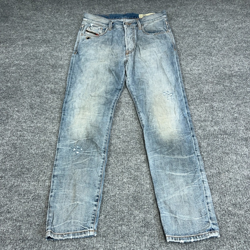 Diesel Jeans Mens 30x27 Faded Distressed Denim Mharky Slim Skinny Made in Italy